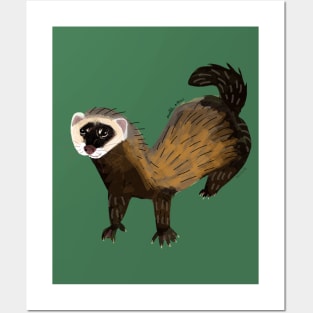 Brave Polecat ( Mustela putorius ) Posters and Art